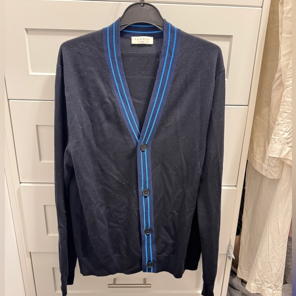 NEW Sandro Men’s Outline Fine Knit Wool Cardigan XS - Picture 2 of 7